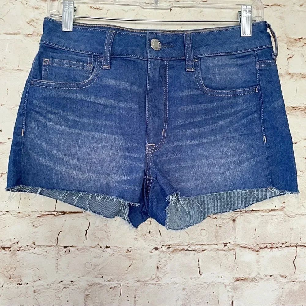 American Eagle hi rise shortie jean shorts